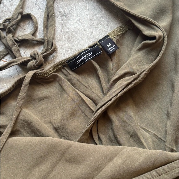 Lovely Day Olive Wrap Jumpsuit - Picture 3 of 6